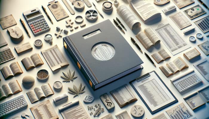Record-Keeping Legalities for Human VAs: Ledger of human vas practices with legal and ethical documents, symbolizing integrity and compliance.
